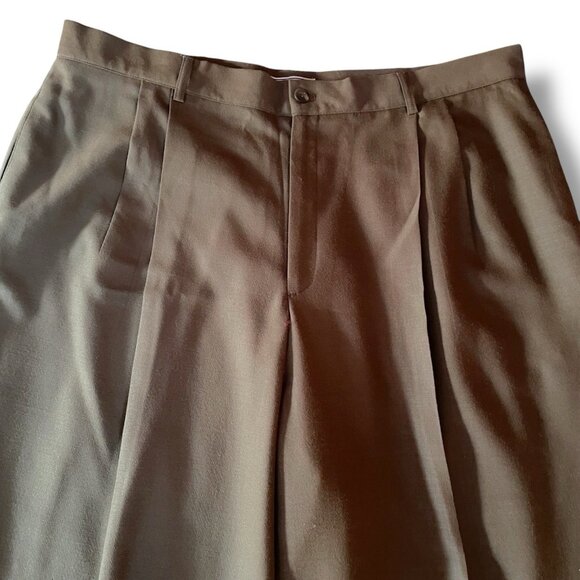 Vintage LL Bean Womens Wool Pant Sz 20 Pleated High Rise Trouser Dark Academia - Picture 4 of 8